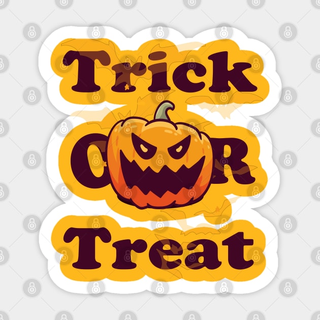 Funny Halloween Gift Trick or treat with scary pumpkin face for men and women Sticker by NaniMc